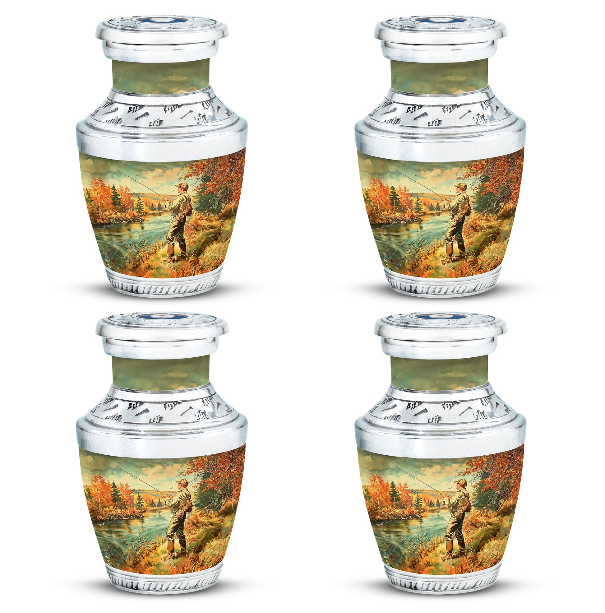 Artistic Fishing Memorial Urns Cremation Ashes - Large Urn For Mom & Dad