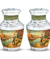 Artistic Fishing Memorial Urns Cremation Ashes - Large Urn For Mom & Dad