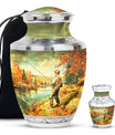 Artistic Fishing Memorial Urns Cremation Ashes - Large Urn For Mom & Dad
