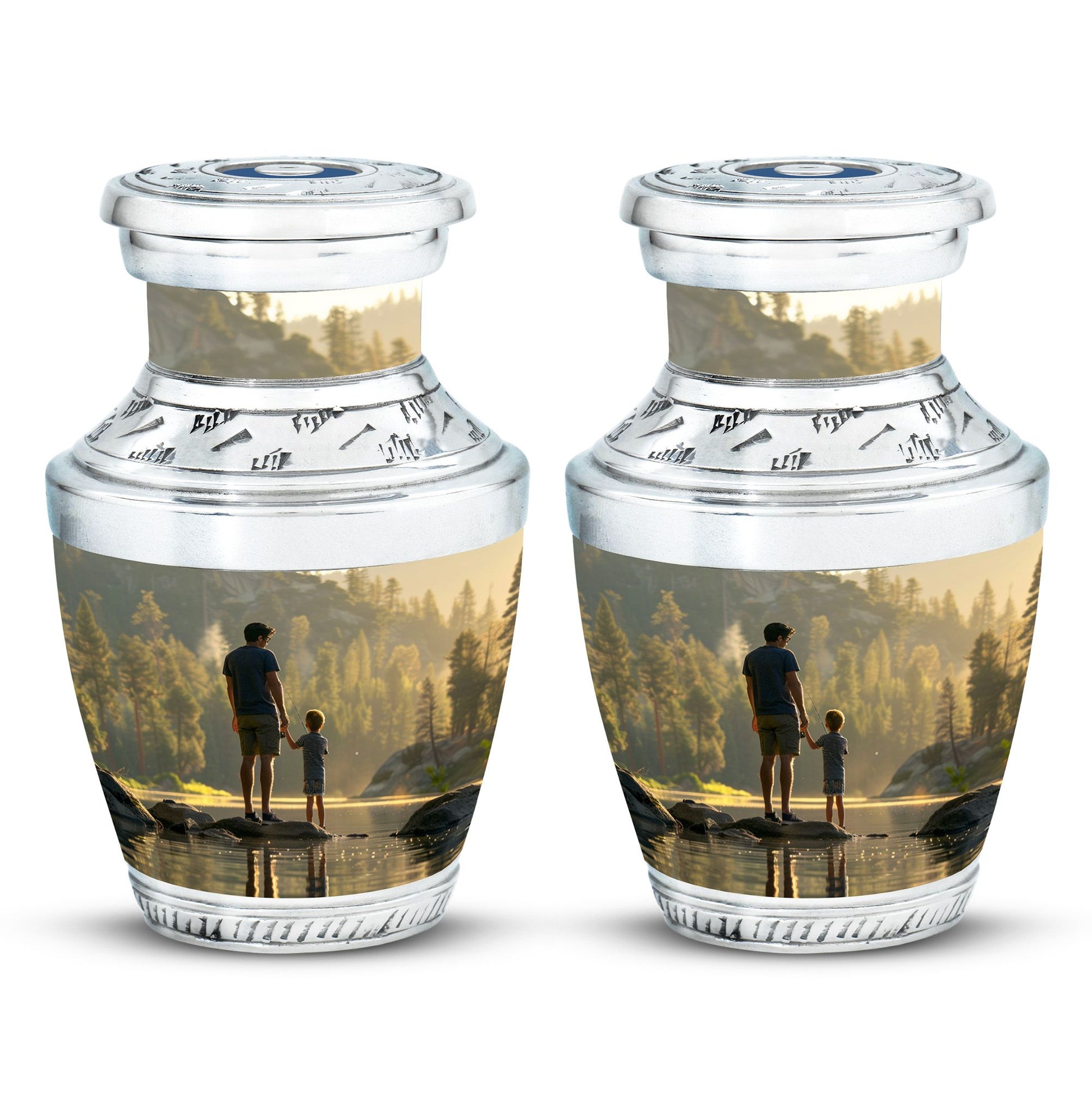 Father & Son Fishing Memorial Urn - Funeral Urns For Human Ashes