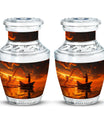 Sunset Memorial Urn For Ashes - Fishermen Cremation Urn For Adults