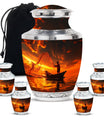 Sunset Memorial Urn For Ashes - Fishermen Cremation Urn For Adults