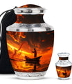 Sunset Memorial Urn For Ashes - Fishermen Cremation Urn For Adults