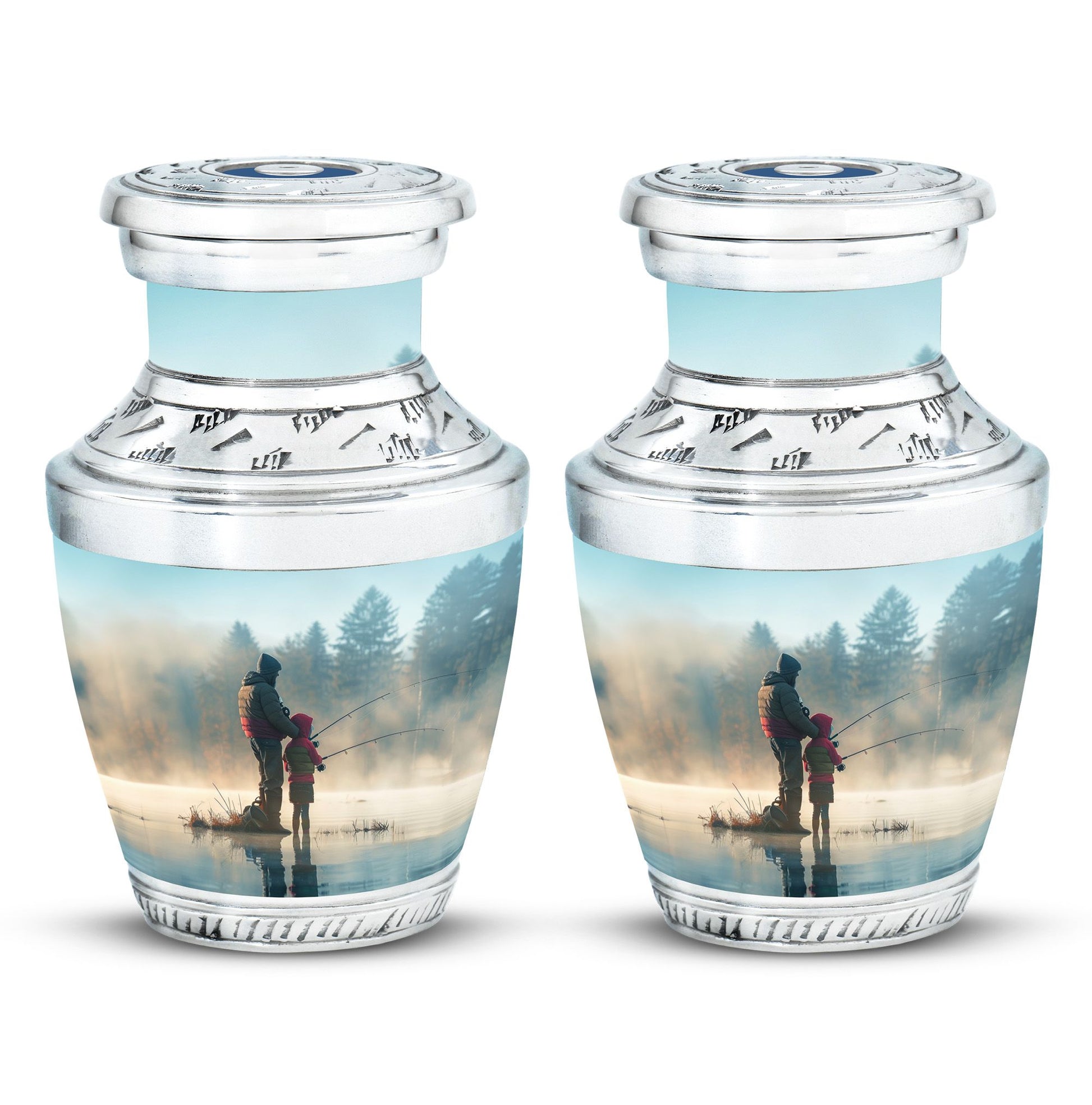 Fishing Adult Cremation Urns For Ashes - Father And Daughter Memorial Urn