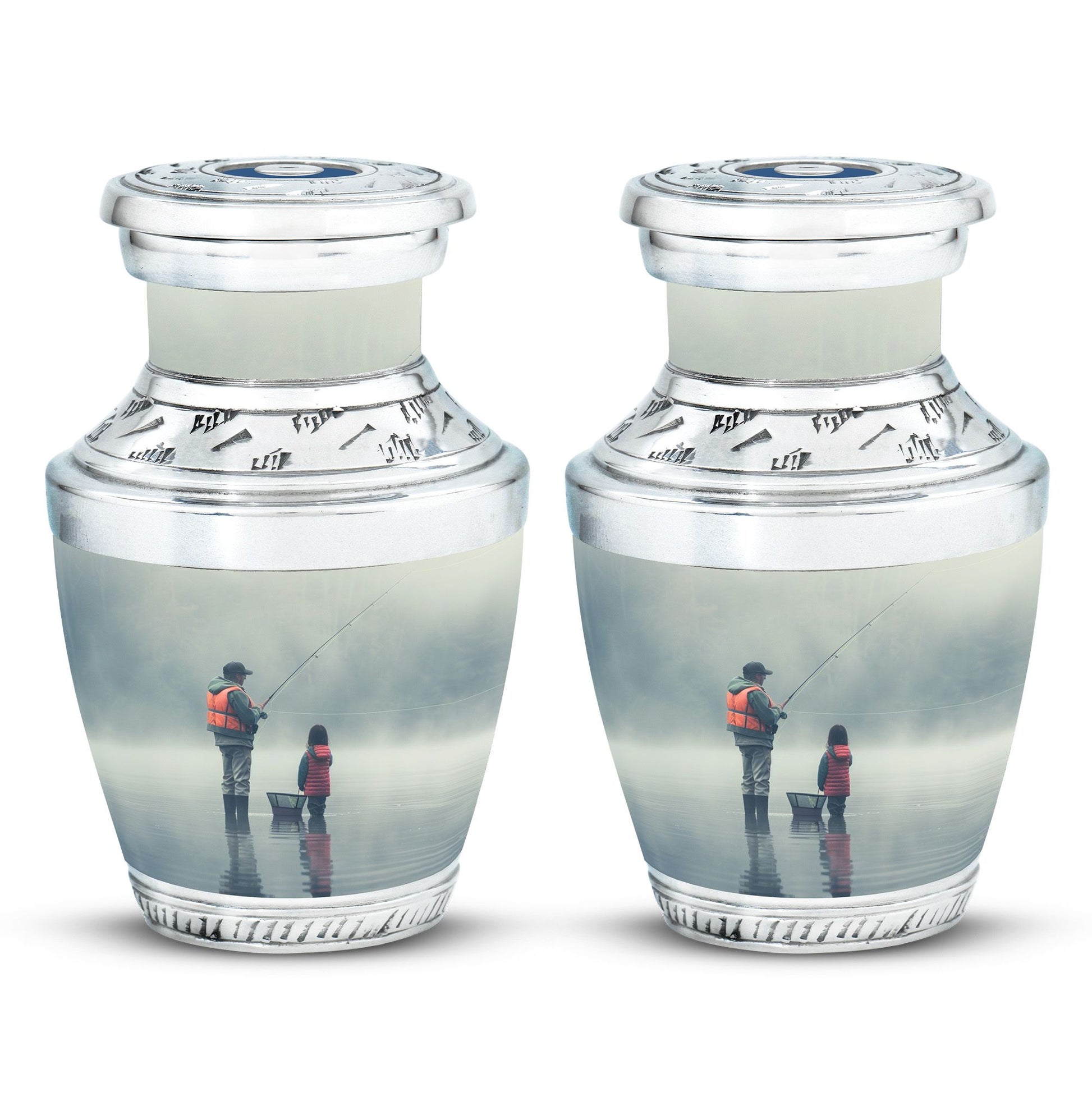Fishing Memorial Urn For Fathers - Fishermen Cremation Urn For Funeral
