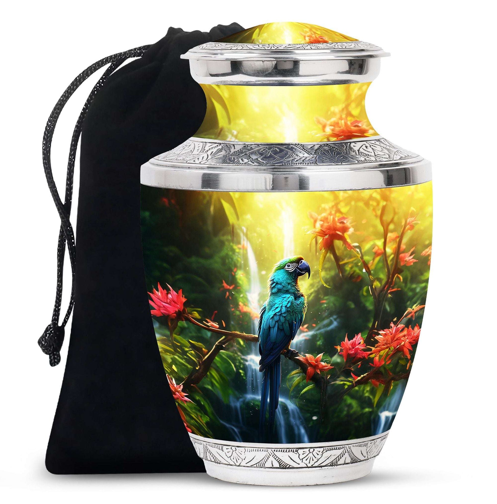 Parrot Cremation Urn – Tropical Bird Urn for Ashes Keepsake