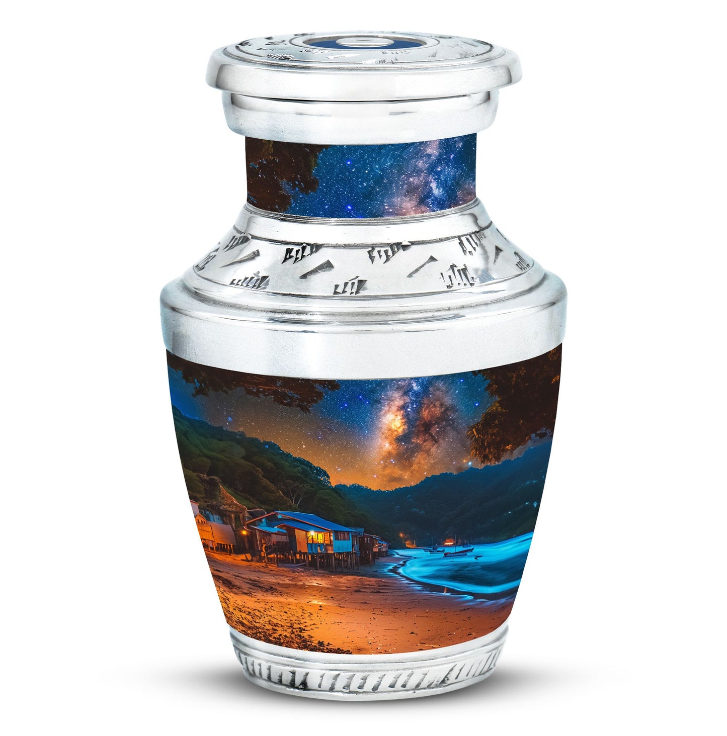 Personalized Beach Memorial Urn for Dad - 10-inch, 200 cu in - Yatskia