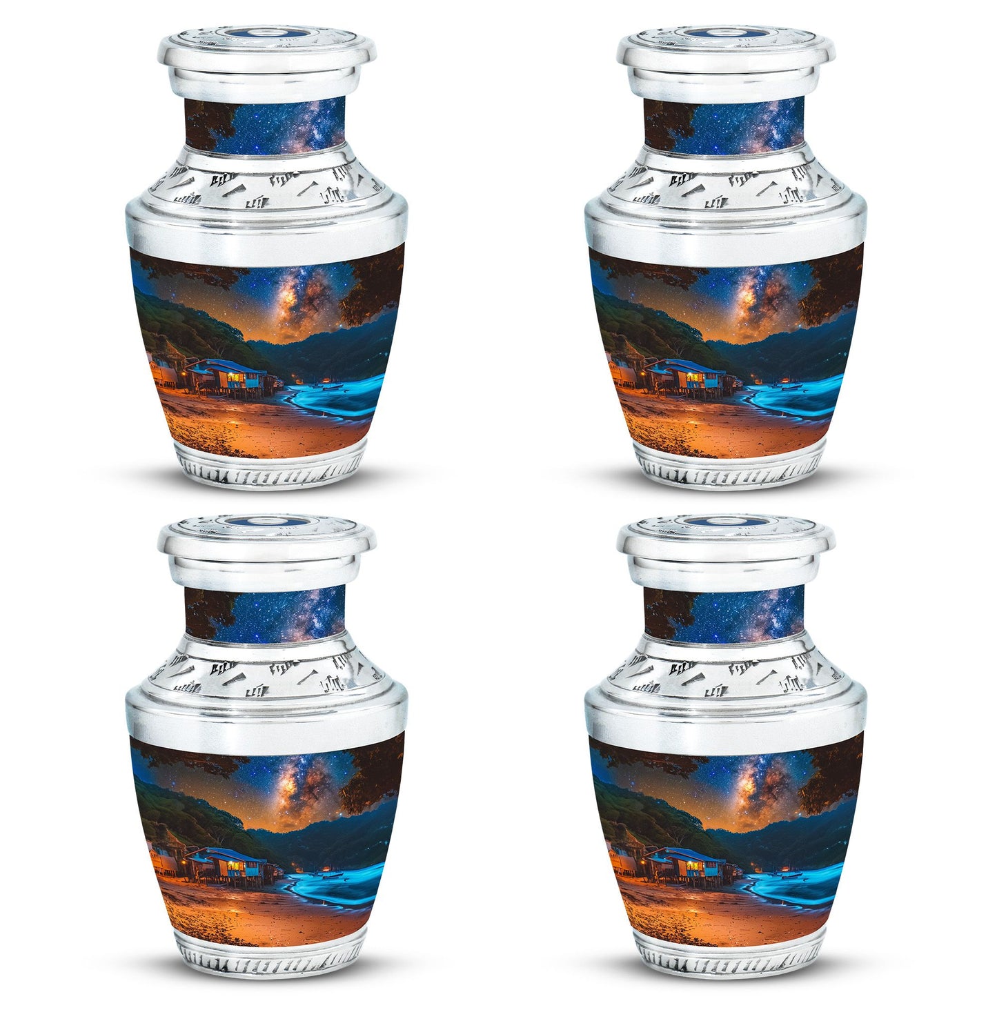 Personalized Beach Memorial Urn for Dad - 10-inch, 200 cu in - Yatskia