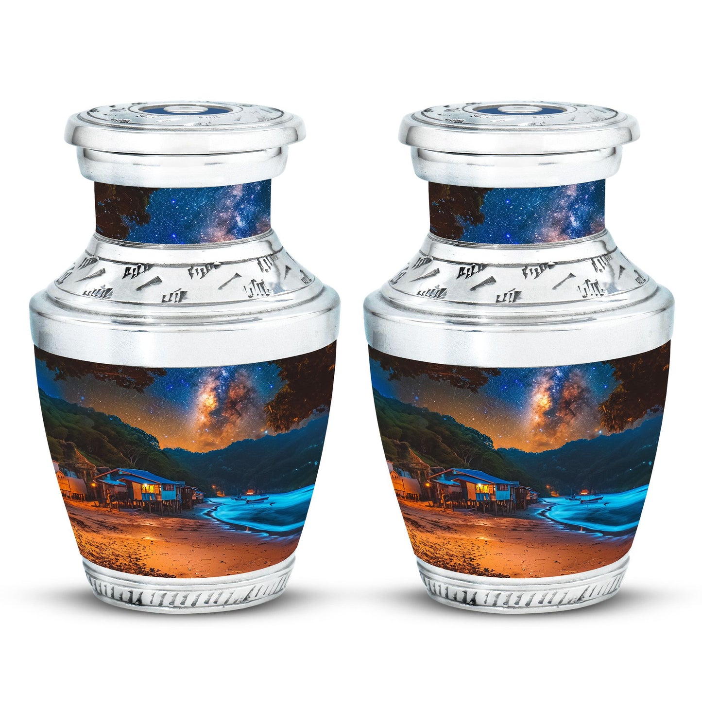 Personalized Beach Memorial Urn for Dad - 10-inch, 200 cu in - Yatskia