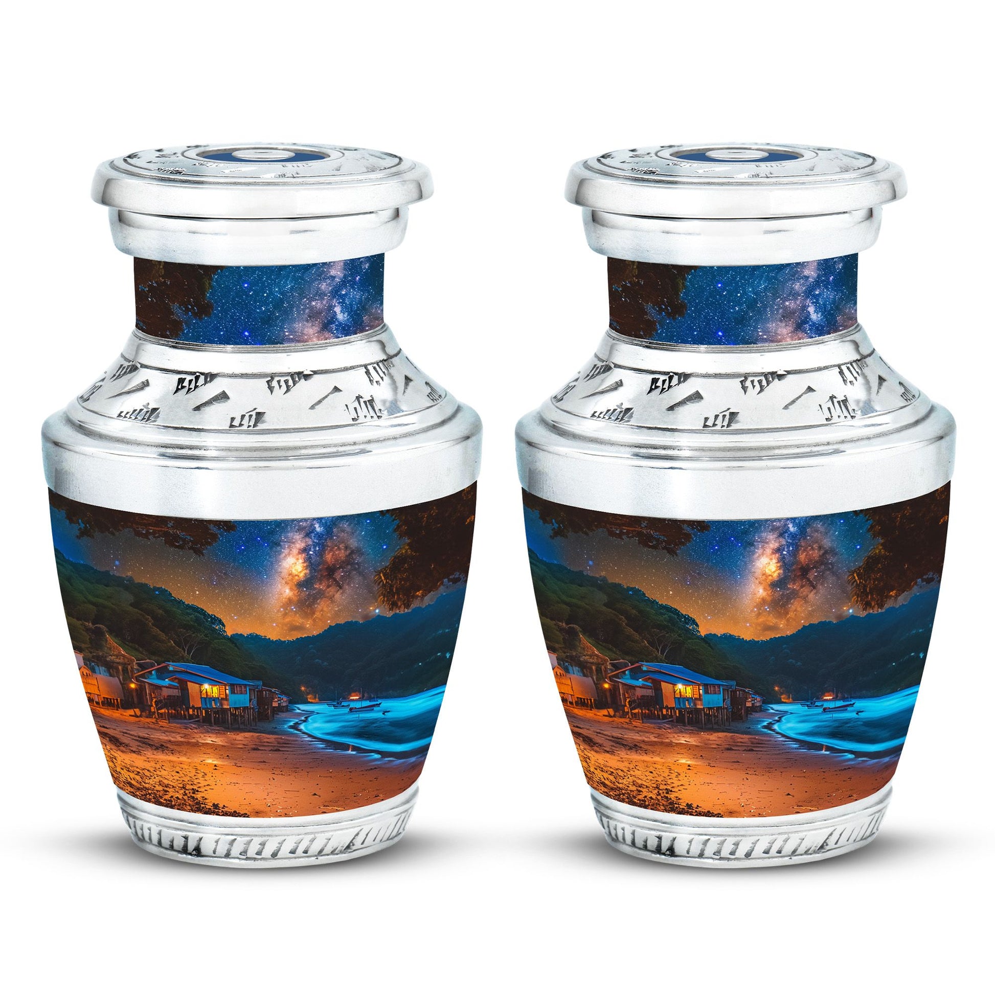 Starry Beach Urns For Ashes For Humans Funeral - Memorial Urn For Dad