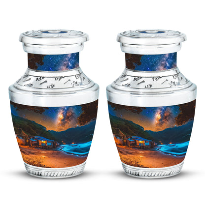 Personalized Beach Memorial Urn for Dad - 10-inch, 200 cu in - Yatskia