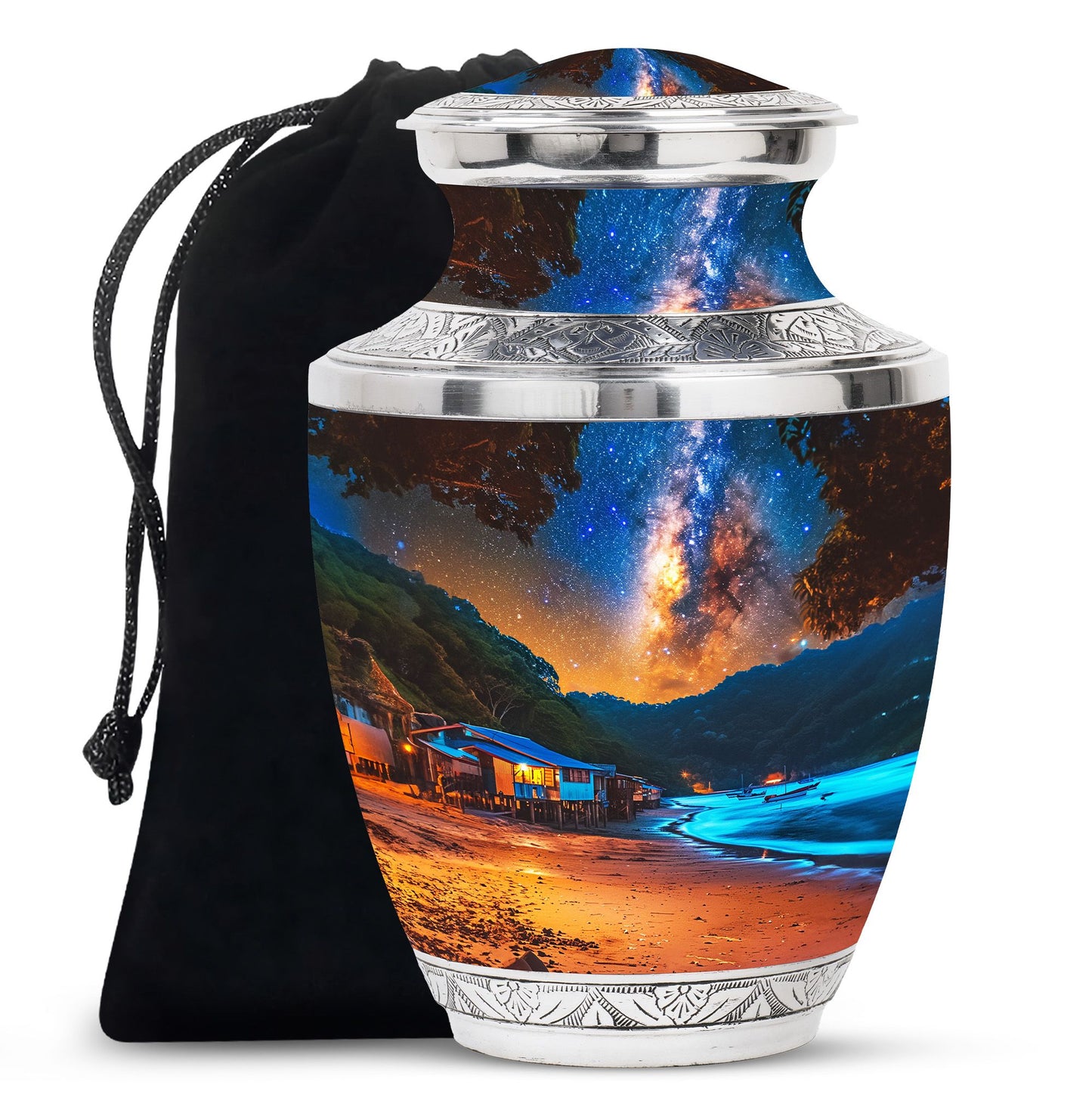 Personalized Beach Memorial Urn for Dad - 10-inch, 200 cu in - Yatskia