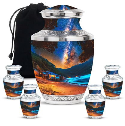 Personalized Beach Memorial Urn for Dad - 10-inch, 200 cu in - Yatskia