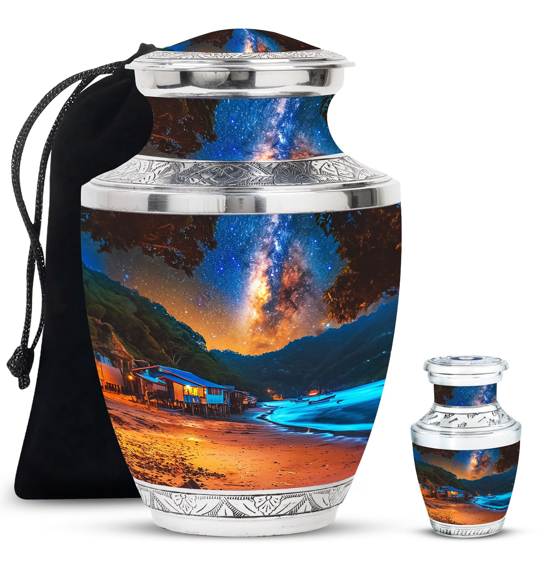 Starry Beach Urns For Ashes For Humans Funeral - Memorial Urn For Dad