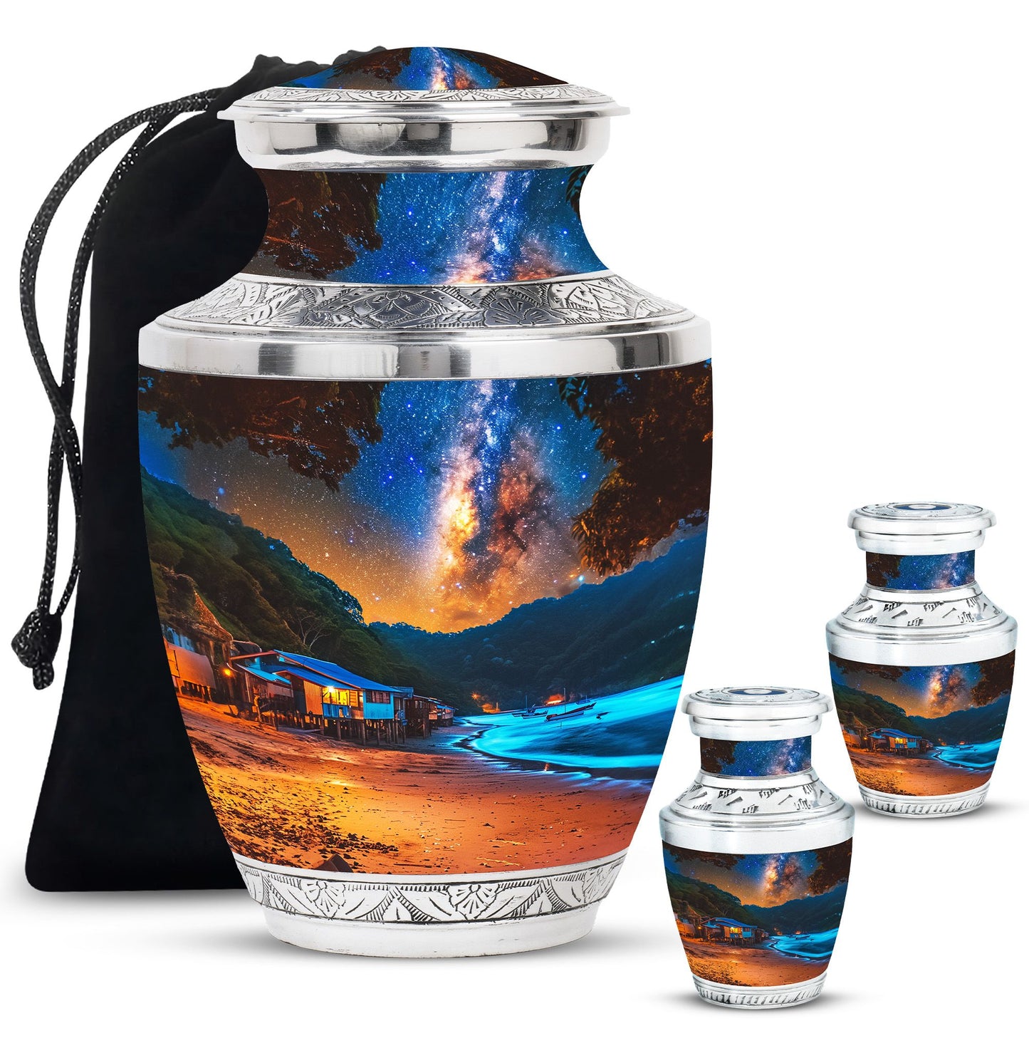 Personalized Beach Memorial Urn for Dad - 10-inch, 200 cu in - Yatskia