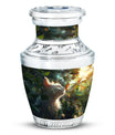 Majestic White Cat Urns For Funeral - Cat & Butterfly Memorial Urn