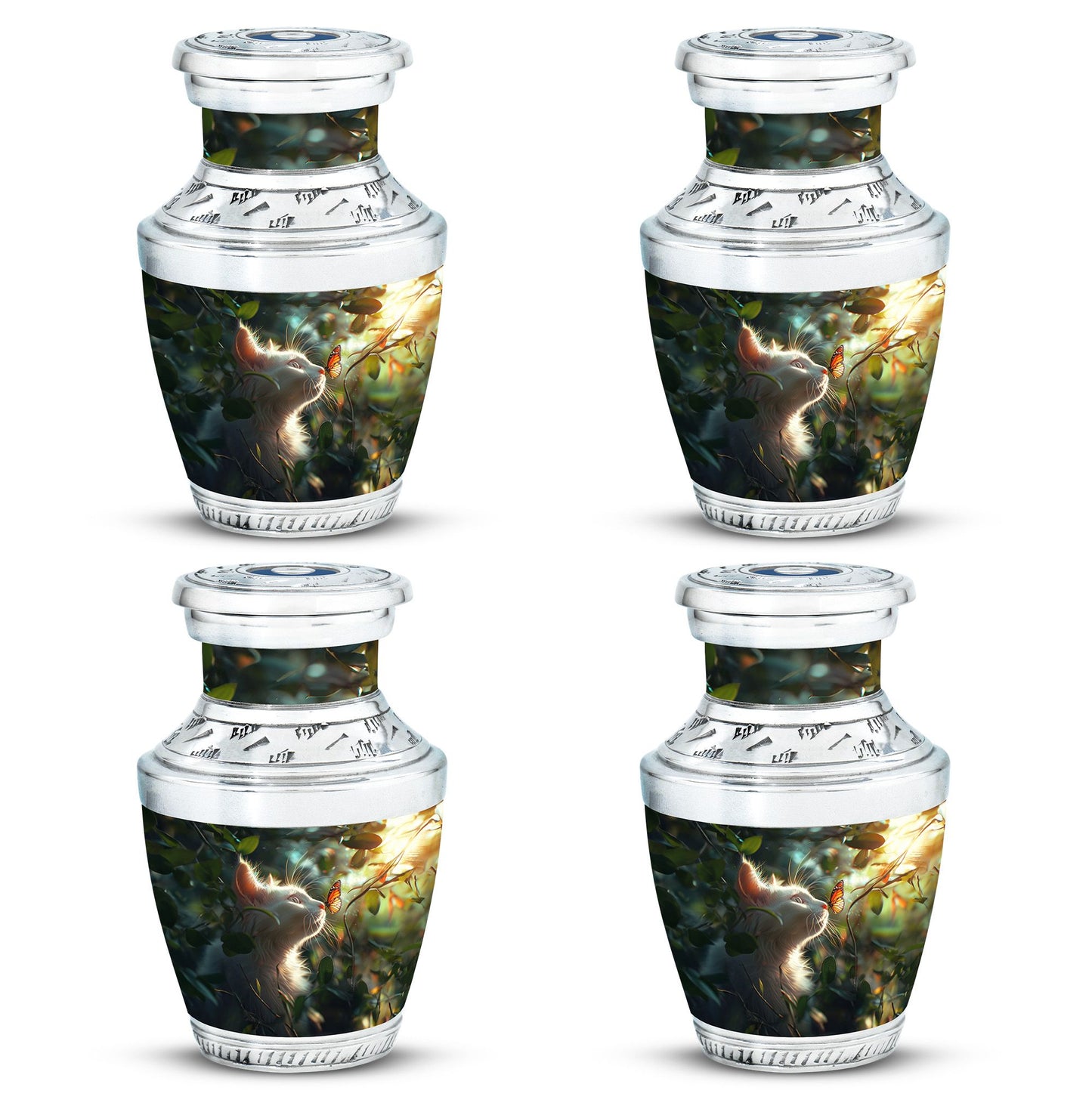 White Personalized Cat Memorial Urn for Pet Ashes - Yatskia