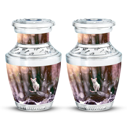 White Personalized Pet Cremation Urn for Pet Ashes - 10-inch, 200 cu in - Yatskia