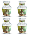 White Cat Urns For Funeral Ashes - Green Pet Cremation Urn For Cats