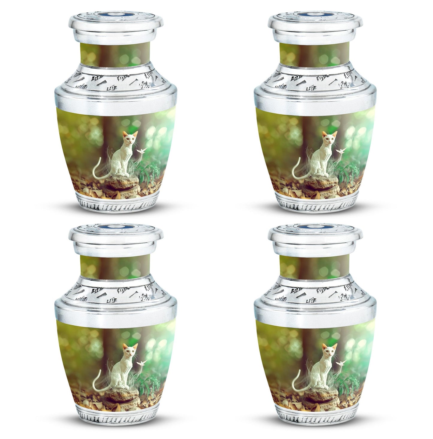 White Personalized Pet Cremation Urn for Pet Ashes - 10-inch, 200 cu in - Yatskia