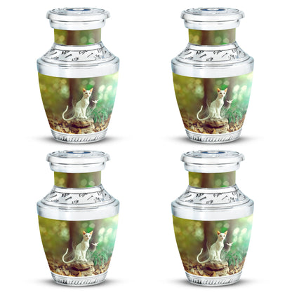 White Personalized Pet Cremation Urn for Pet Ashes - 10-inch, 200 cu in - Yatskia