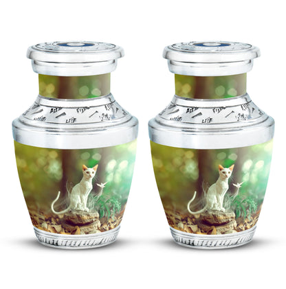 White Personalized Pet Cremation Urn for Pet Ashes - 10-inch, 200 cu in - Yatskia