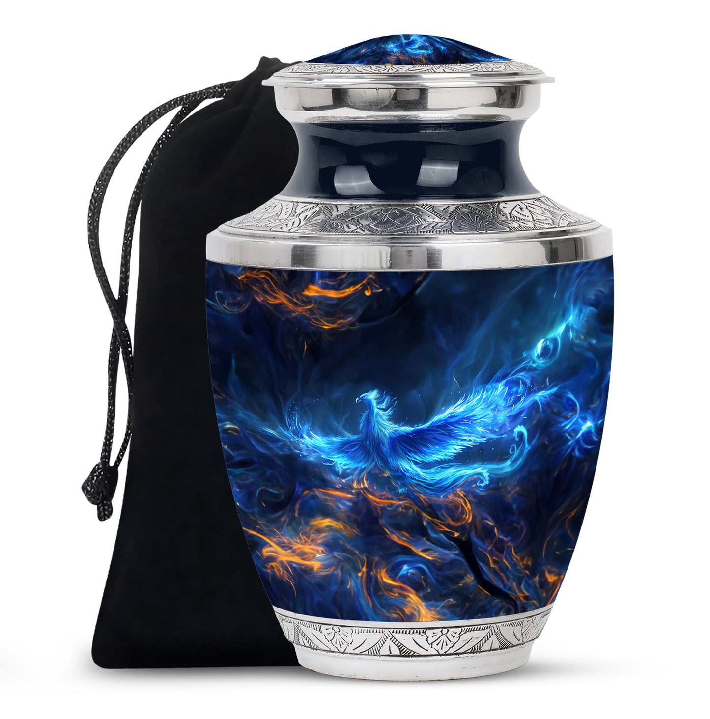 Blue Phoenix Cremation Urn - Keepsake Urns For Men and Women