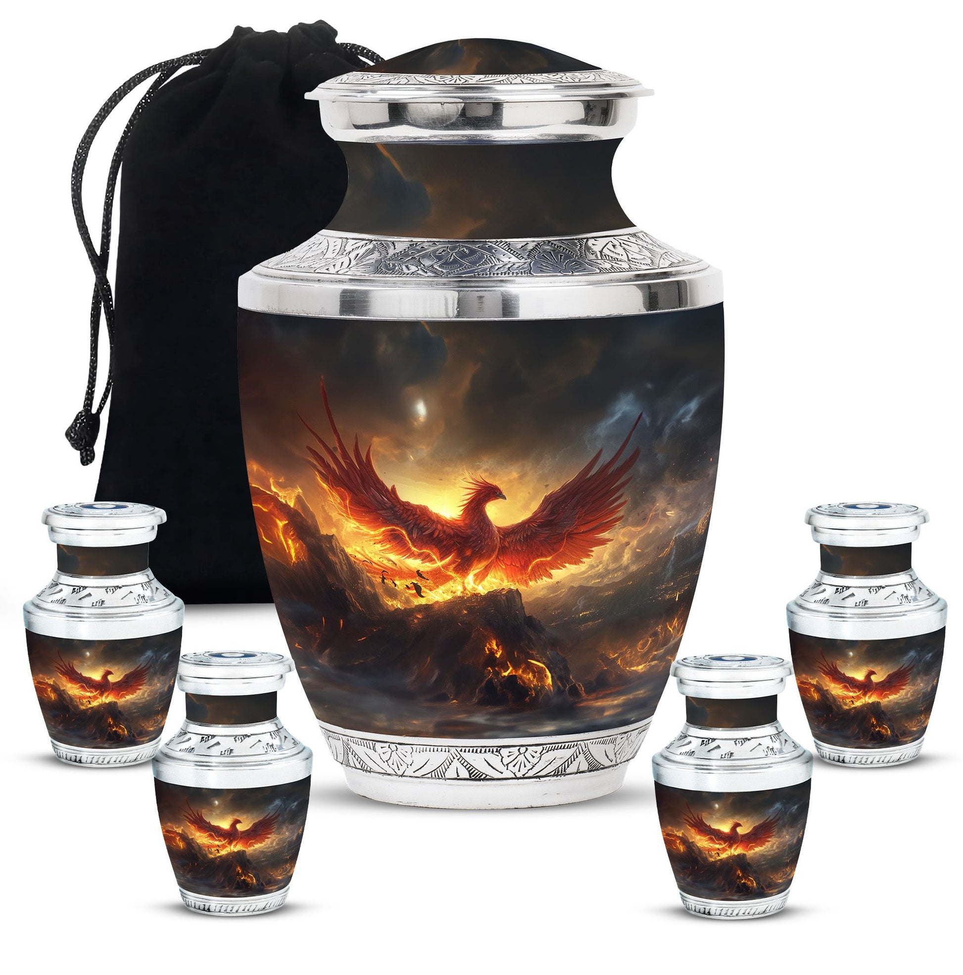 Phoenix Bird Adult Cremation Urn For Ashes - Mystical Bird Urn For Memorial