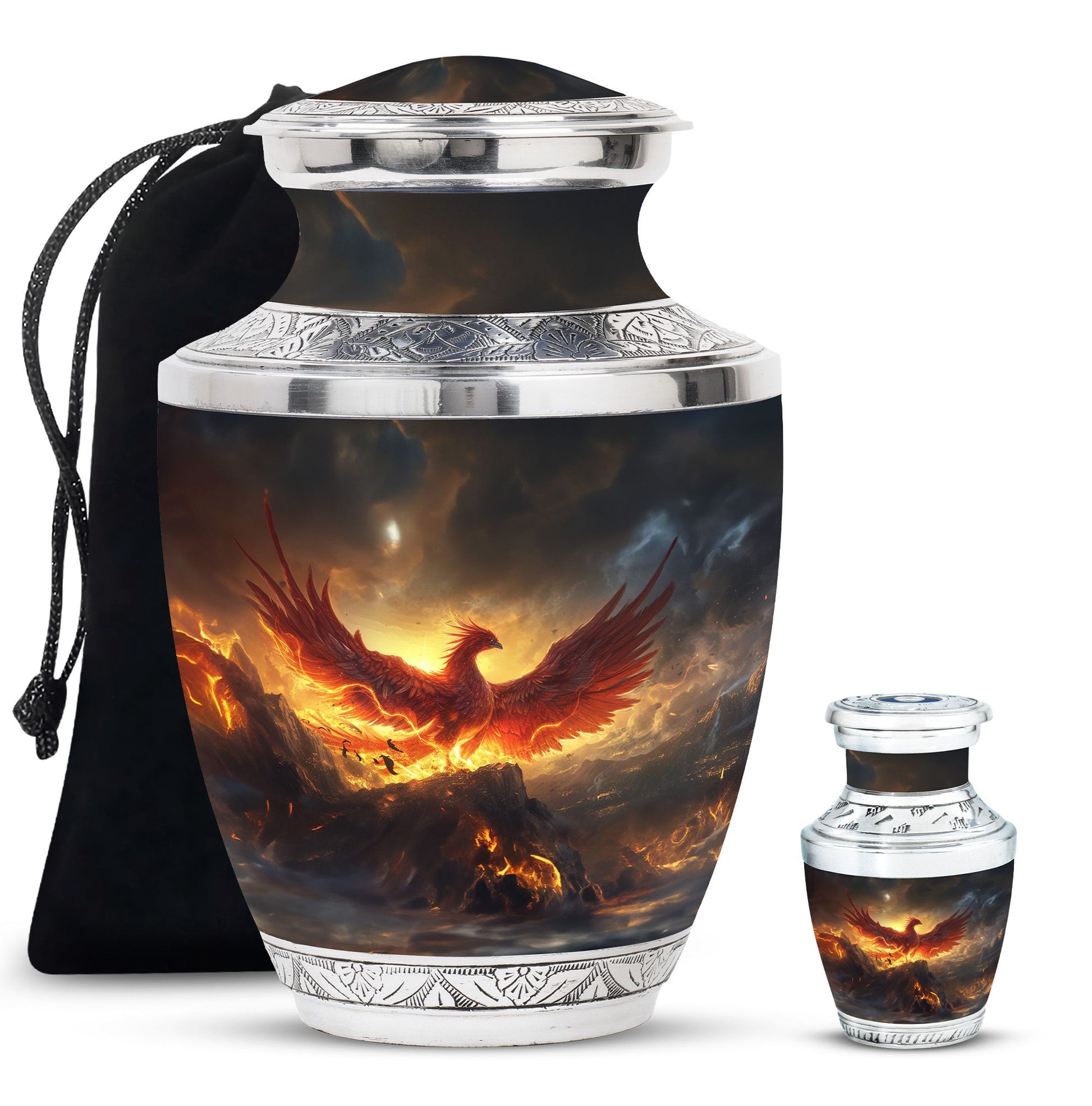 Phoenix Bird Adult Cremation Urn For Ashes - Mystical Bird Urn For Memorial