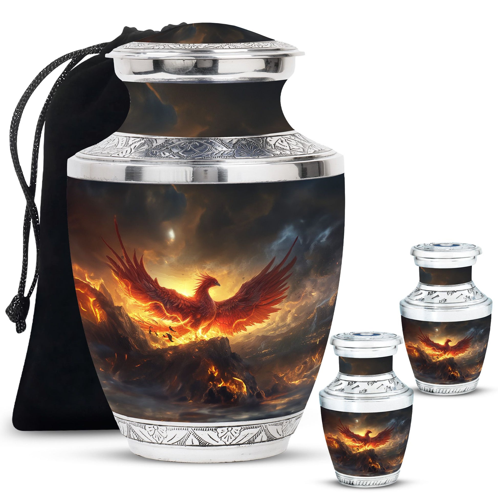 Phoenix Bird Adult Cremation Urn For Ashes - Mystical Bird Urn For Memorial