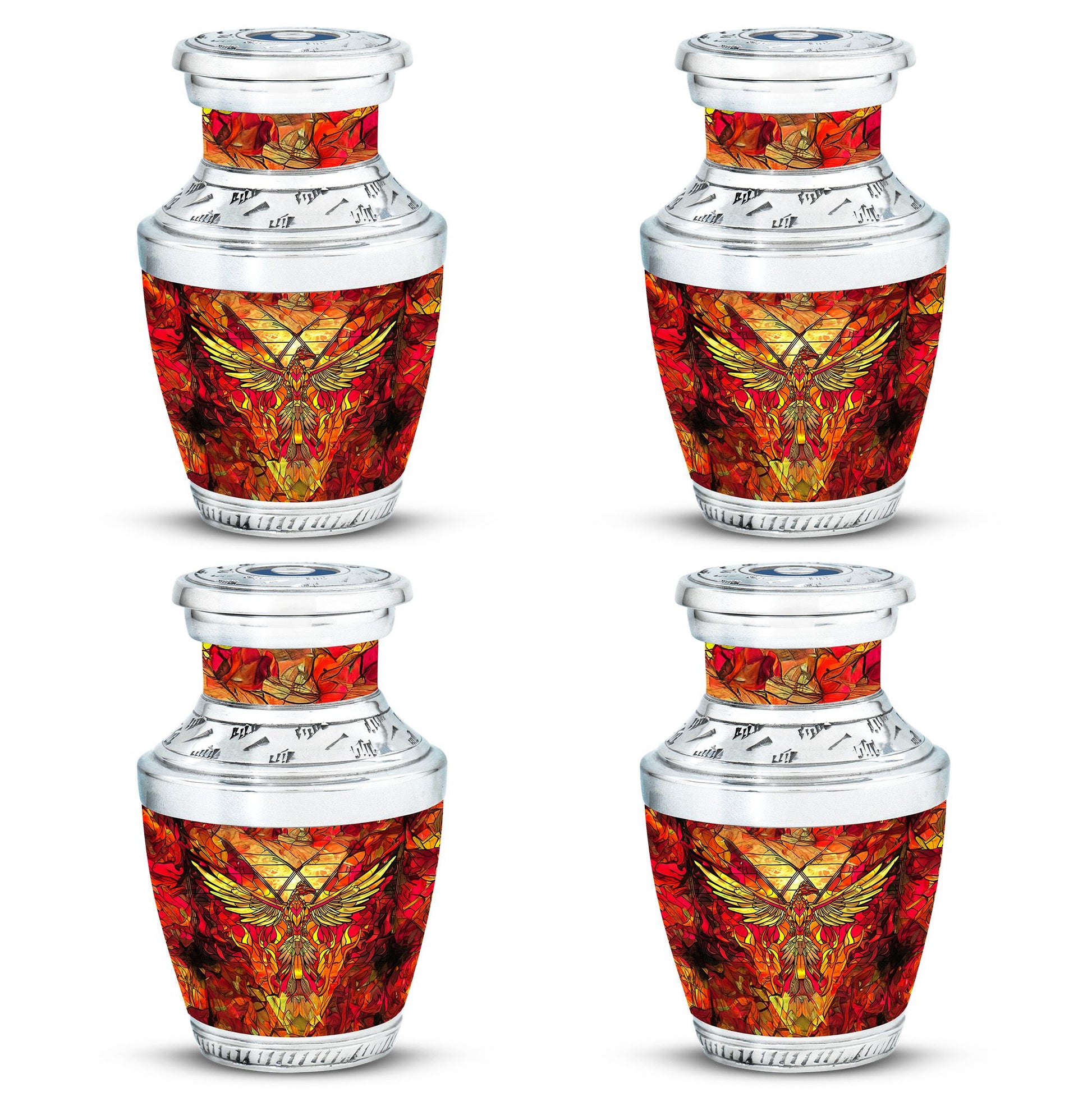 Phoenix Human Ashes Urns Large - Orange Phoenix Art Urn For Funeral