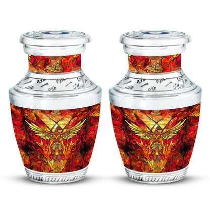 Orange Personalized Bird Cremation Urn for Human Ashes - 10-inch, 200 cu in - Yatskia