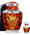 Phoenix Human Ashes Urns Large - Orange Phoenix Art Urn For Funeral