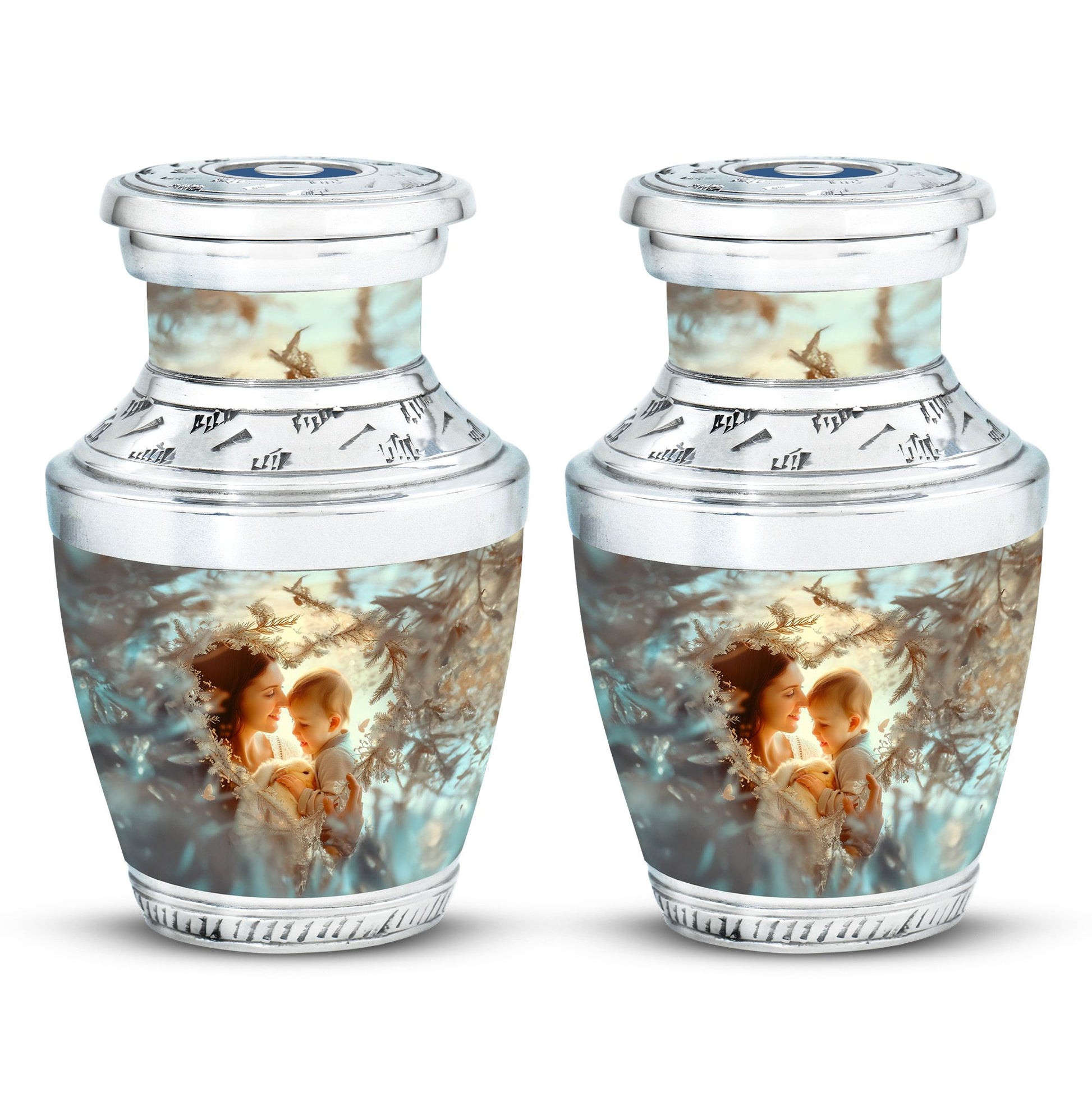 Child & Mother Memorial Urn For Human Ashes - Funeral Urn For Parents