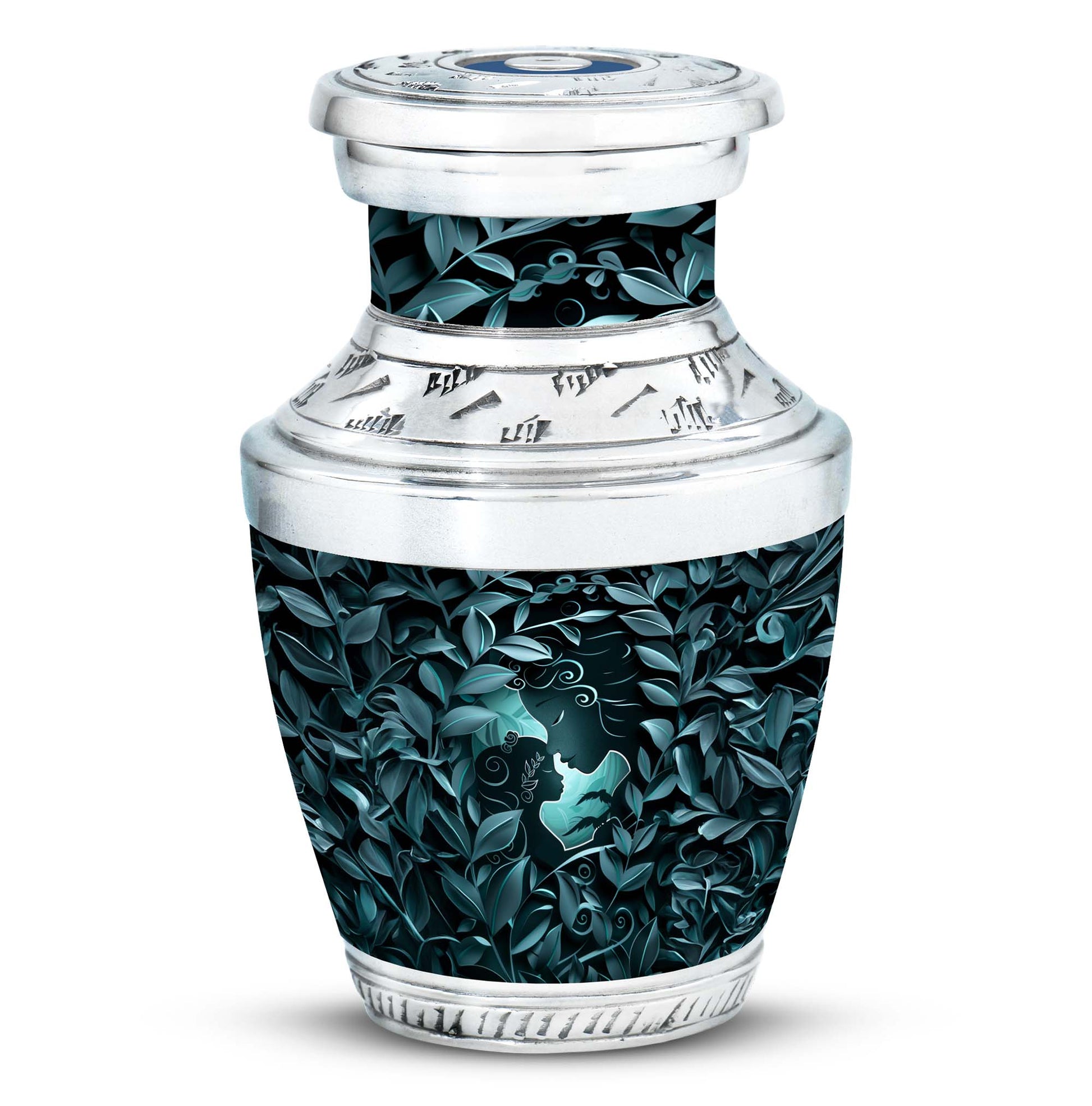 Mother & Child Keepsake For Human Ashes - Leaves Art Urn For Mom