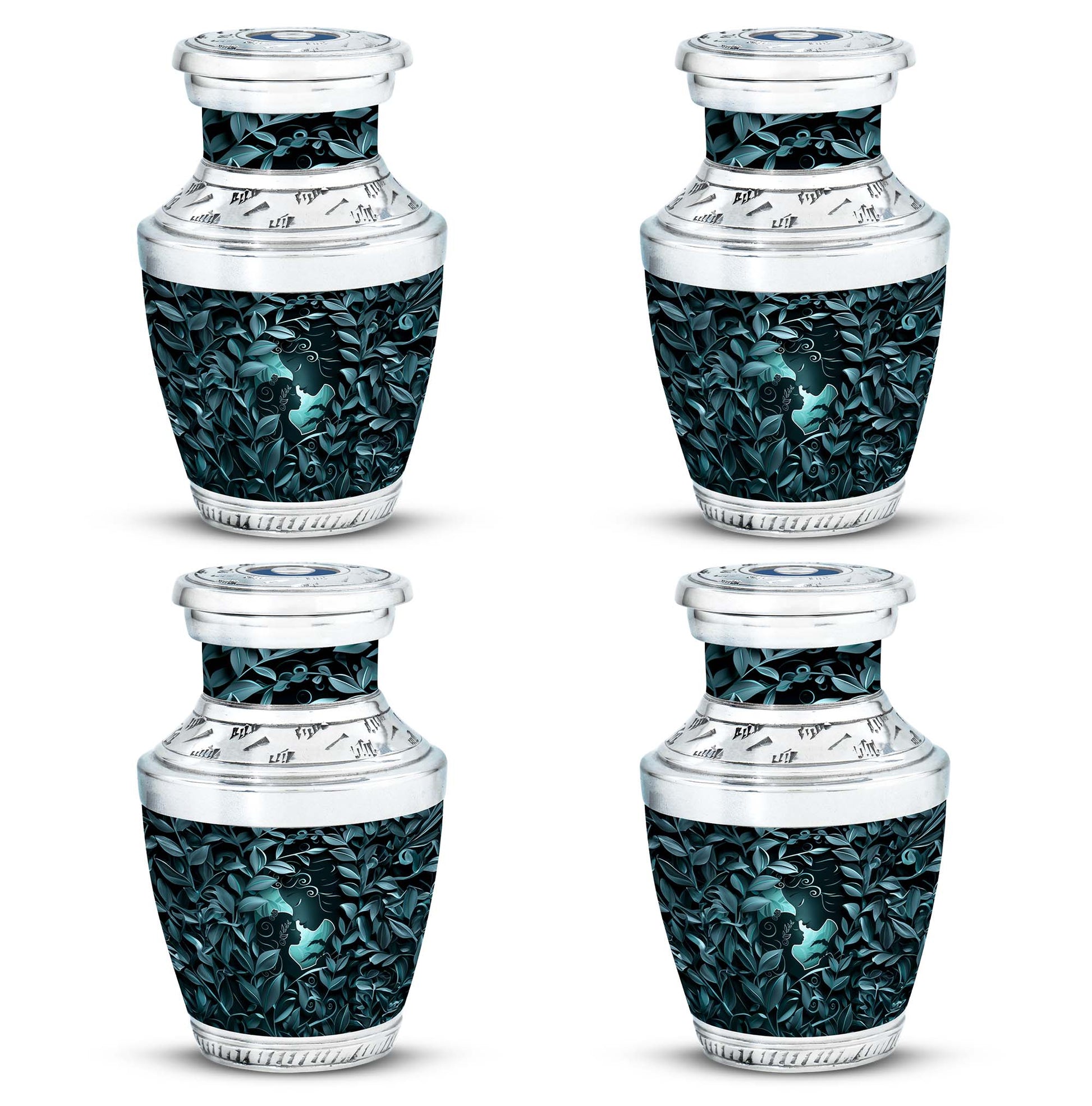 Mother & Child Keepsake For Human Ashes - Leaves Art Urn For Mom