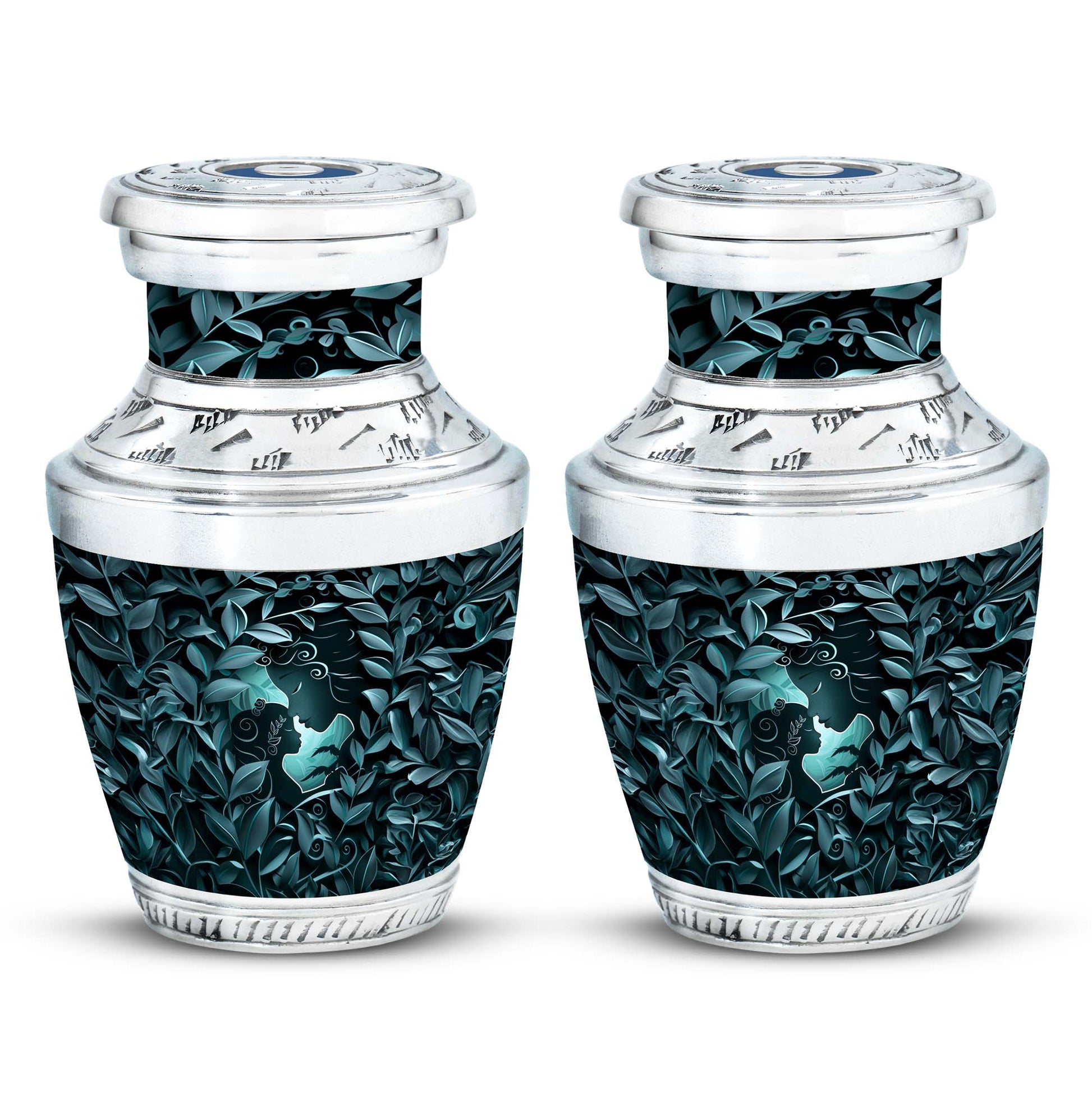 Mother & Child Keepsake For Human Ashes - Leaves Art Urn For Mom
