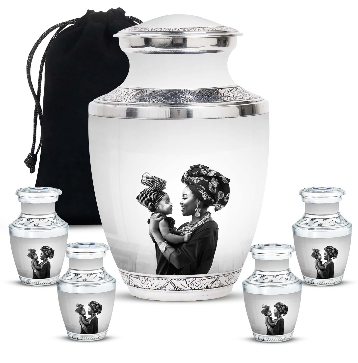 Personalized Mother Keepsake Urn for Human Ashes - 10-inch, 200 cu in - Yatskia
