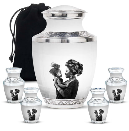 Personalized Mother Keepsake Urn for Human Ashes - 10-inch, 200 cu in - Yatskia