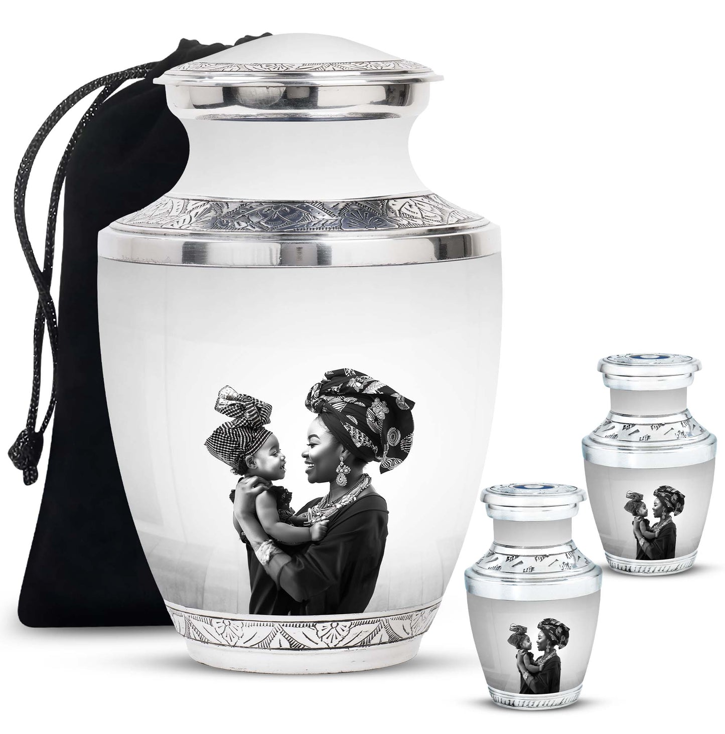 Personalized Mother Keepsake Urn for Human Ashes - 10-inch, 200 cu in - Yatskia
