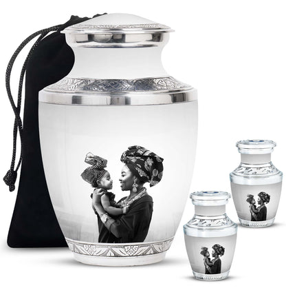 Personalized Mother Keepsake Urn for Human Ashes - 10-inch, 200 cu in - Yatskia