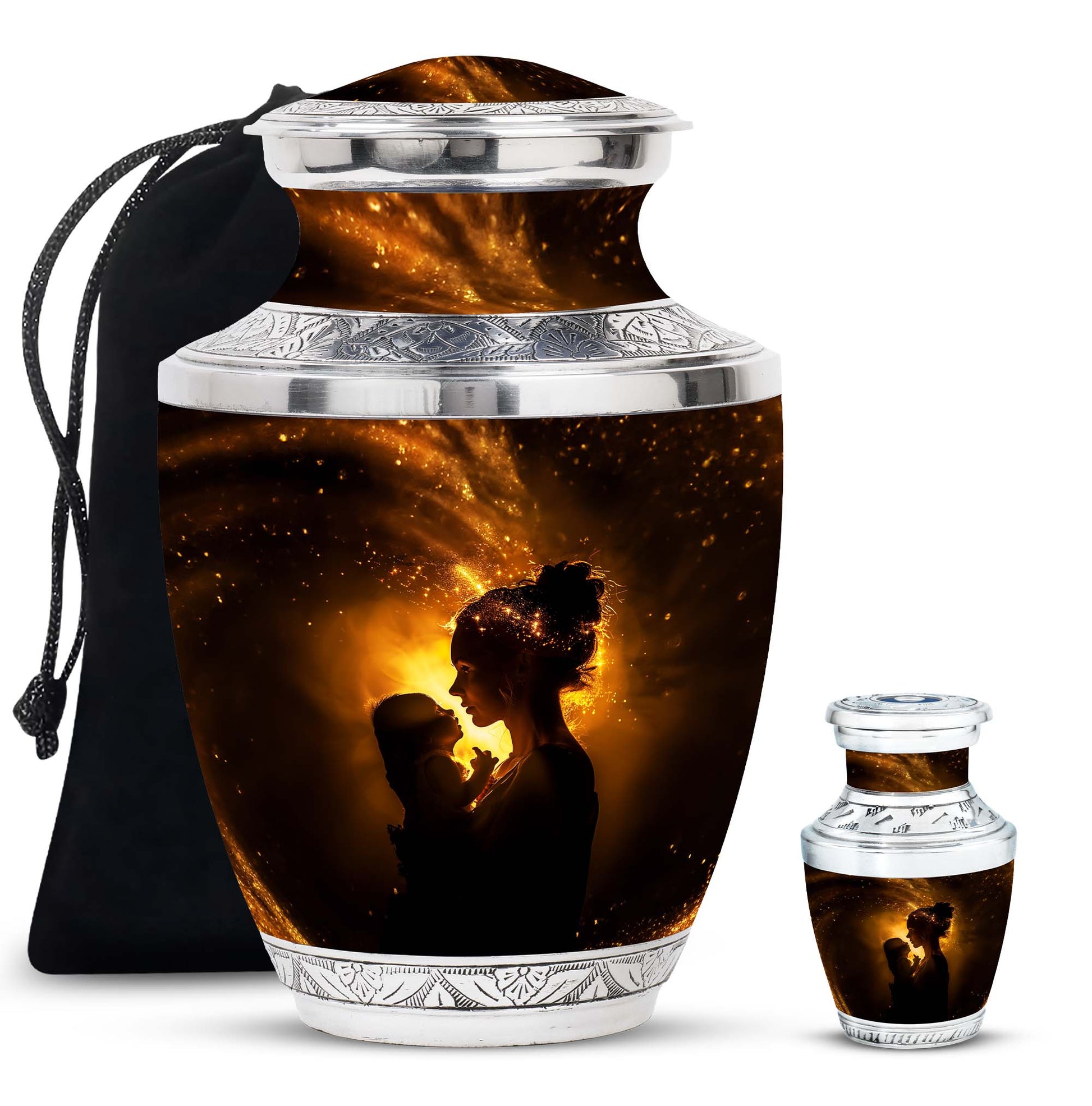 Mother And Child Memorial Urns For Ashes - Cremation Urn For Mother