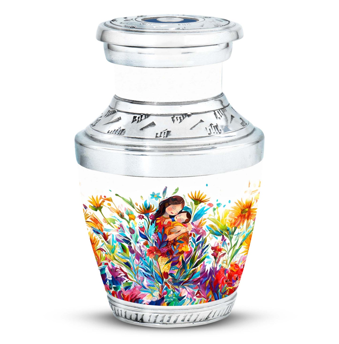 Colorful Personalized Mother Memorial Urn for Human Ashes - 10-inch, 200 cu in - Yatskia