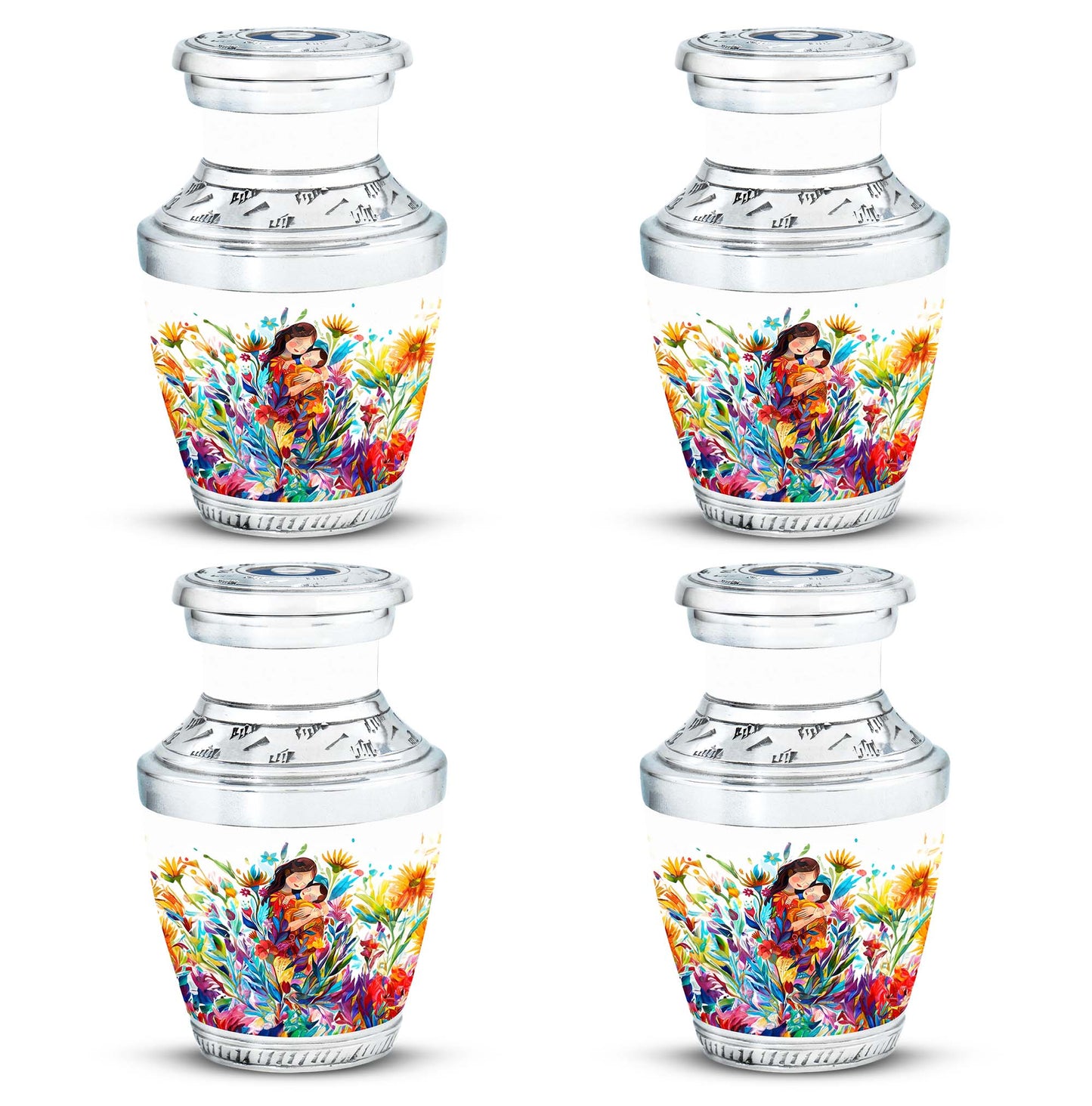Colorful Personalized Mother Memorial Urn for Human Ashes - 10-inch, 200 cu in - Yatskia