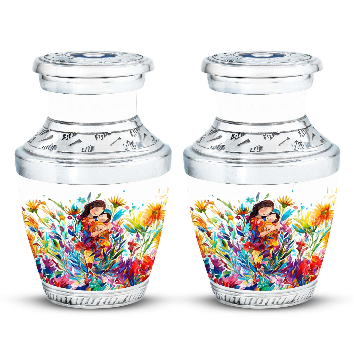 Colorful Personalized Mother Memorial Urn for Human Ashes - 10-inch, 200 cu in - Yatskia