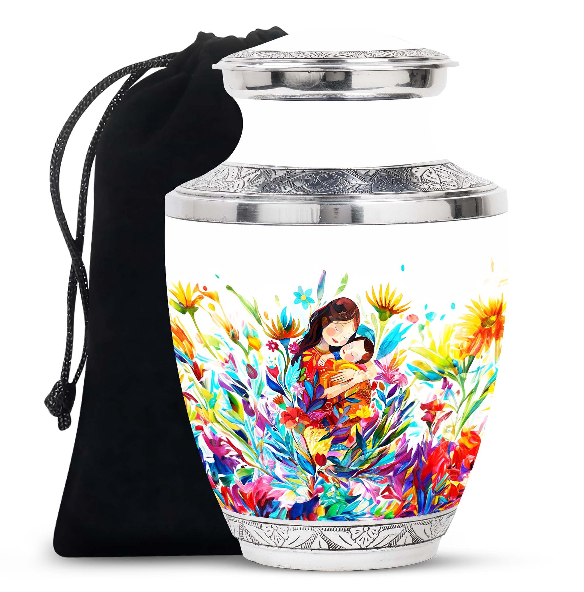 Mother Love Urn for Human Ashes – Colorful Mother's Art Memorial Urn