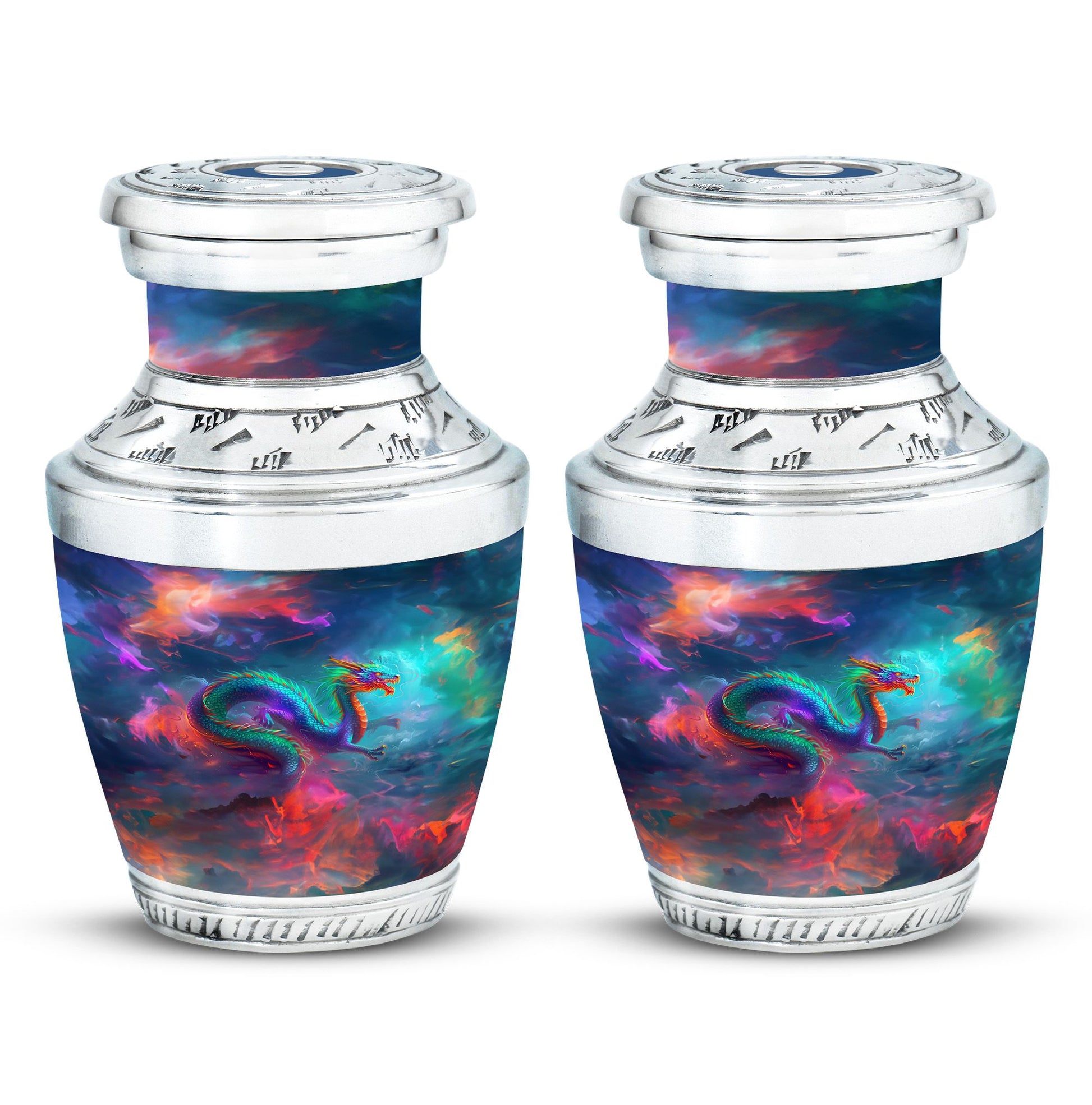Colorful Dragon Small Urns For Women - Majestic Dragon Memorial Urn