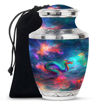 Colorful Personalized Beach Keepsake Urn for Women - 10-inch, 200 cu in - Yatskia