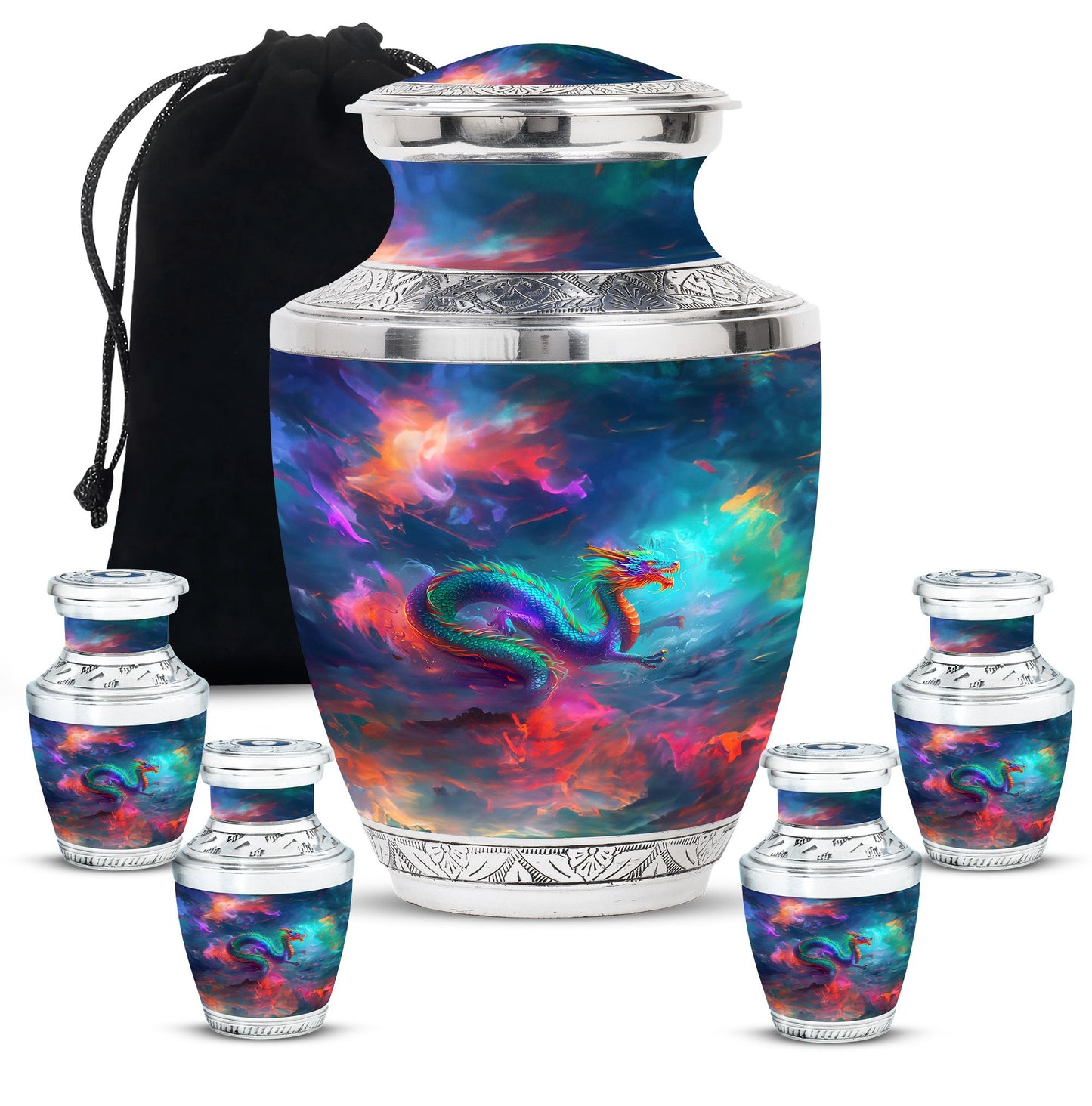 Colorful Personalized Beach Keepsake Urn for Women - 10-inch, 200 cu in - Yatskia