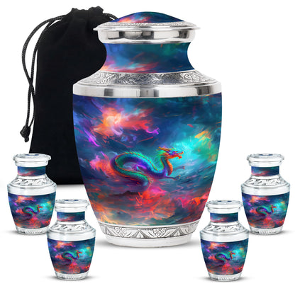 Colorful Personalized Beach Keepsake Urn for Women - 10-inch, 200 cu in - Yatskia